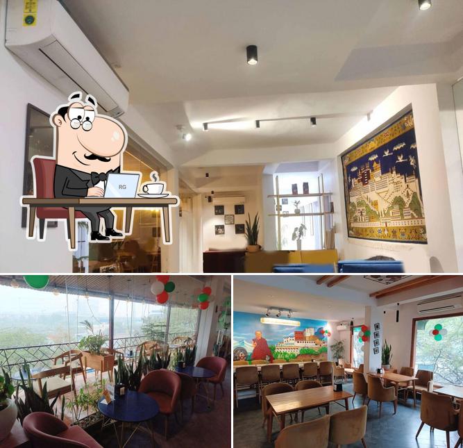 Take a seat at one of the tables at Himalayan Java Coffee - Majnu Ka Tila