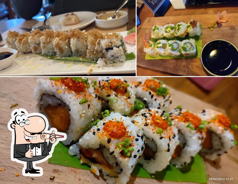 Sushi rolls are available at Chopstix