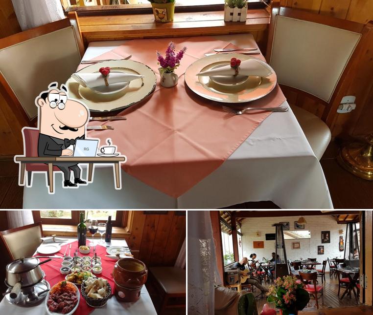 Sente em uma das mesas no Restaurante Pucci