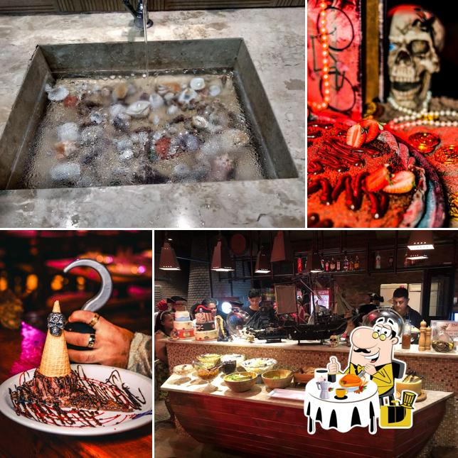 Comida em Pizzaria Capitão Gancho