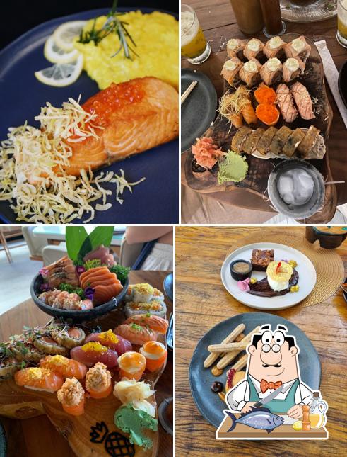 Salmão grelhado em Pineapple Restaurante