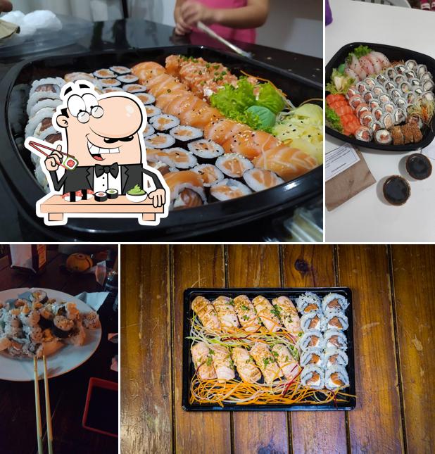 Peça diferentes opções de sushi