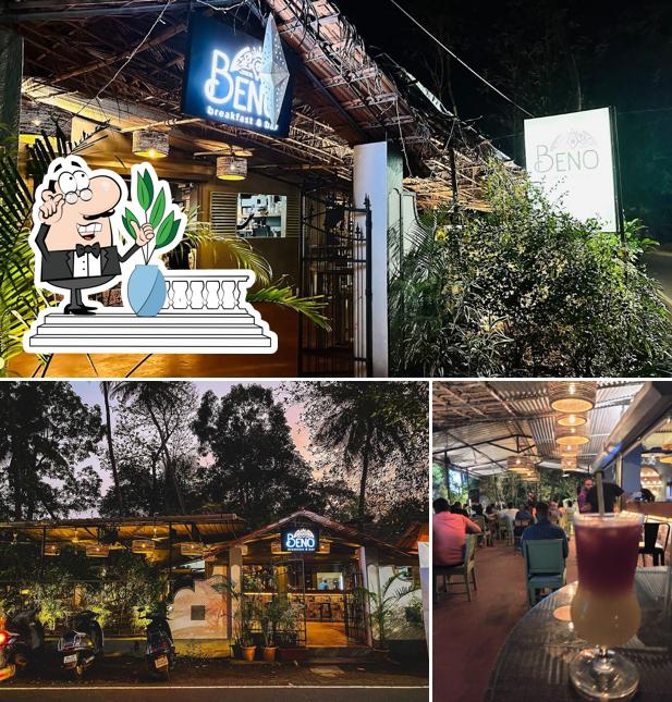 This is the image showing exterior and dining table at BENO