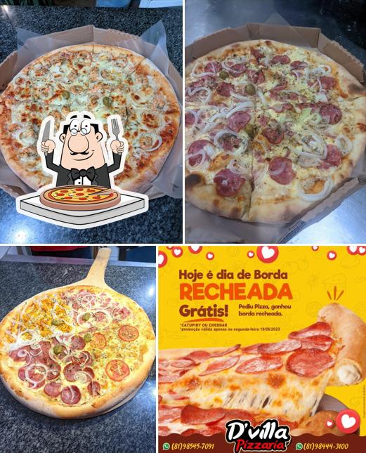 Experimente pizza no Dvilla Pizzaria