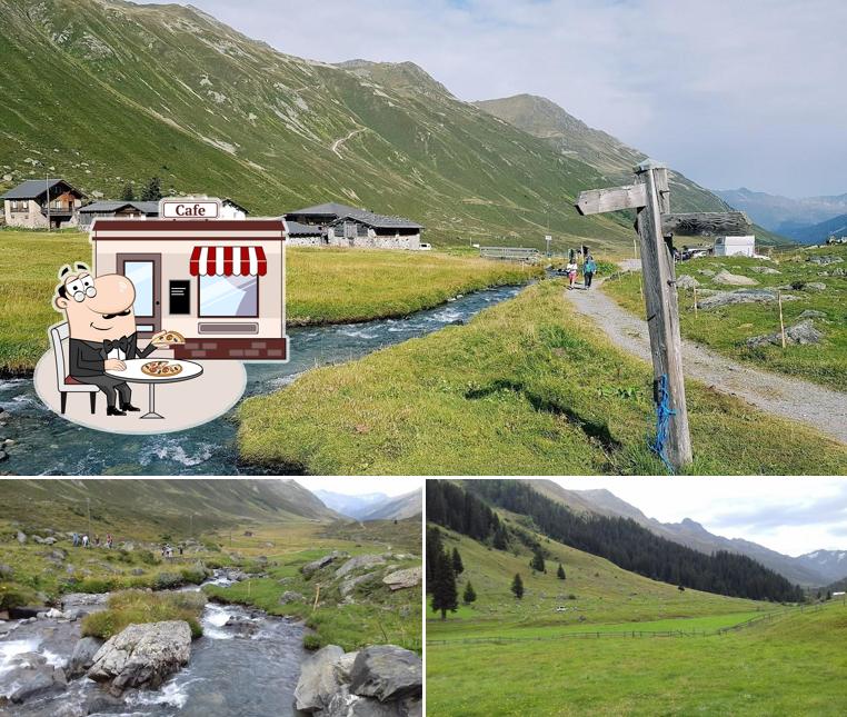 Puoi goderti l'aria fresca da seduto all'esterno di Berggasthaus Dürrboden