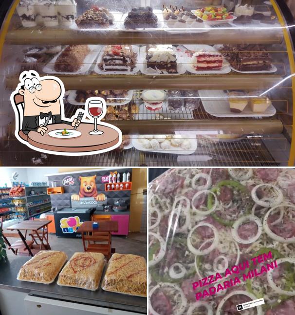 Esta é a imagem ilustrando comida e interior no Padaria Milani & Fogatto