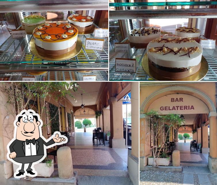 Questa è la immagine che presenta la interni e cibo di Bar Gelateria La Rocca Di Mihaela Scutaru