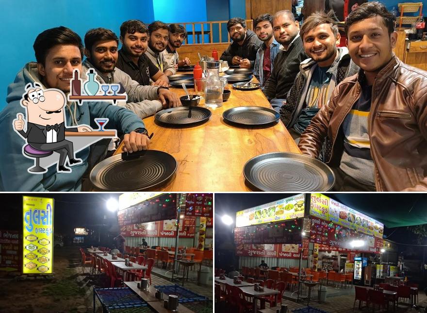 Take a seat at one of the tables at Chowpaty