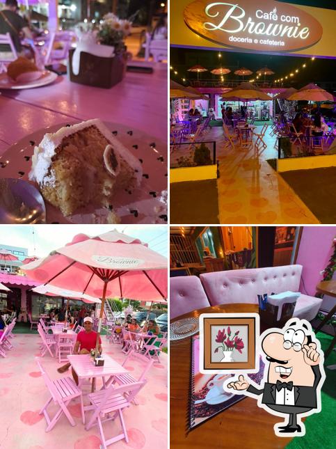 Café com Brownie Doceria e Cafeteira