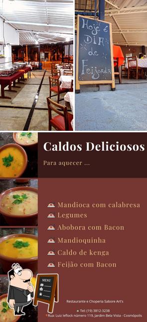 Dê uma olhada nos menu no quadro negro