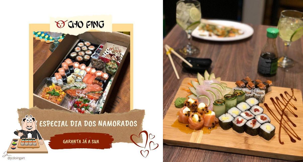 Rolos de sushi são oferecidos por Cho Ping