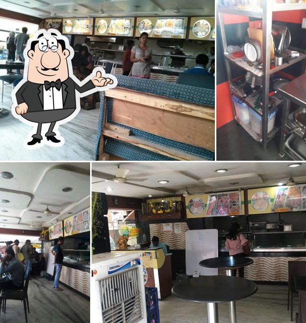 Take a seat at one of the tables at Udipi's Upahar