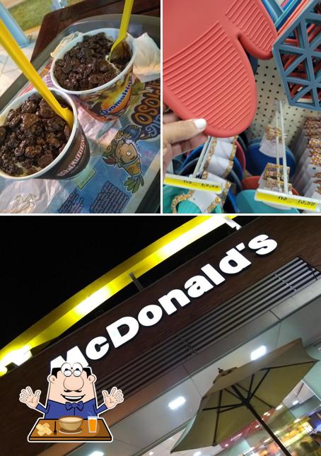 Esta é a ilustração apresentando comida e exterior no McDonald's