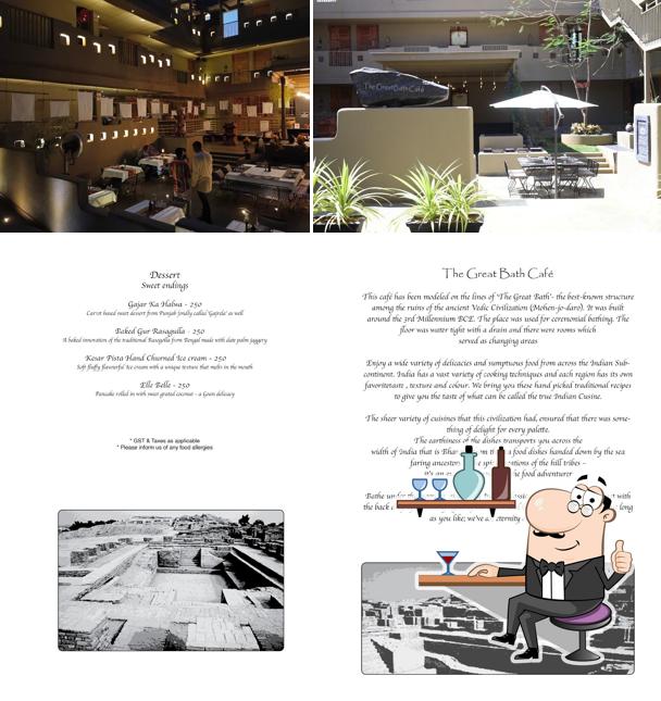 Take a seat at one of the tables at The Great Bath