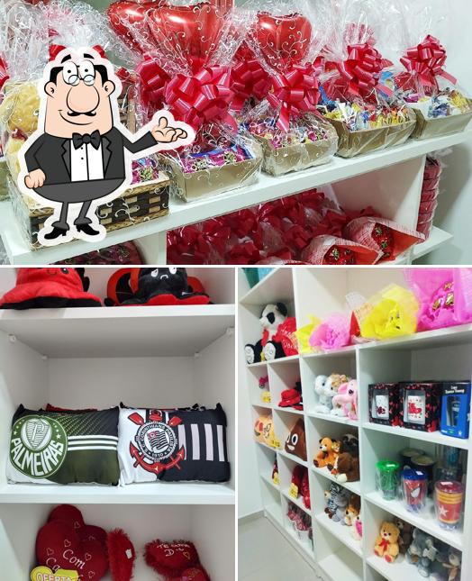 A interior e comida do restaurante