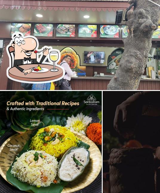 This is the image displaying food and interior at Santosham Thane Station