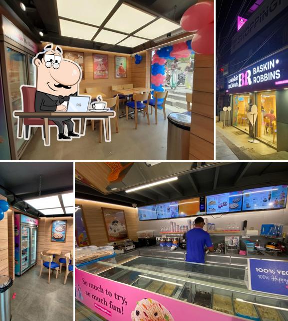 Take a seat at one of the tables at Baskin Robbins Tambaram & Chromepet