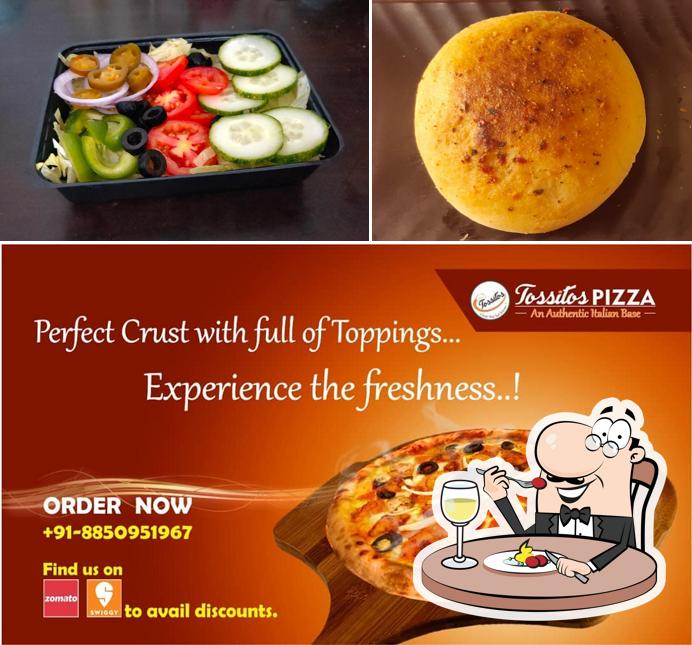 Food at Tossitos Pizza