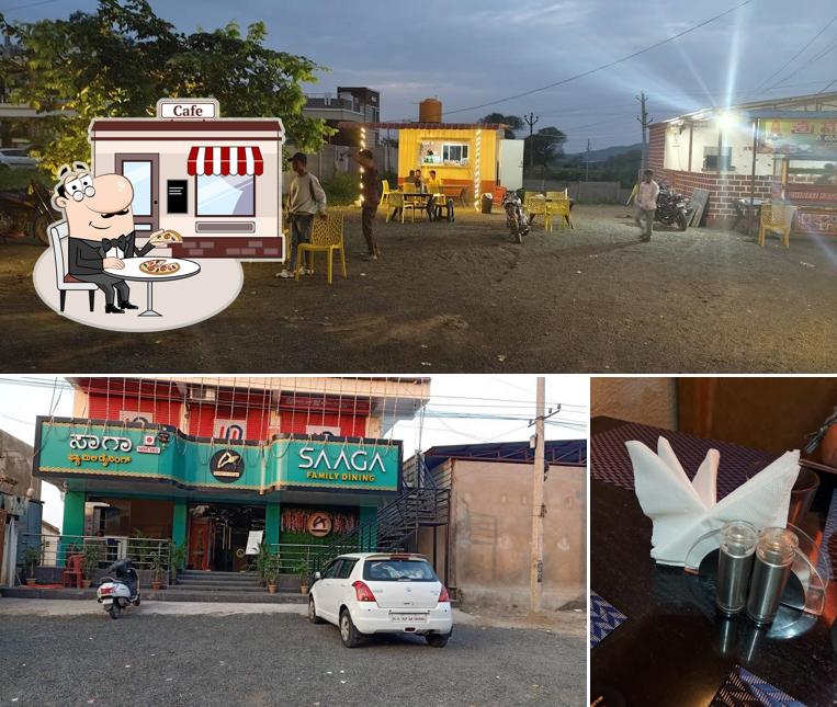 The picture of exterior and interior at SAAGA FAMILY DINING