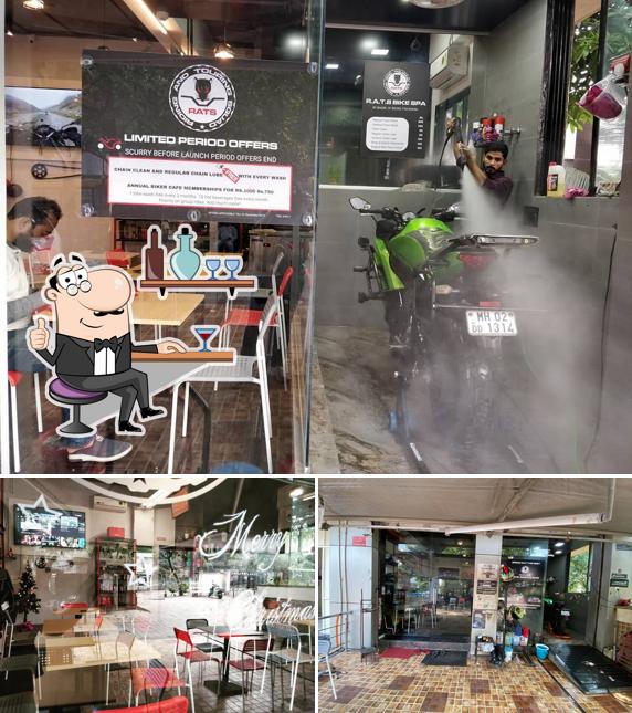The interior of RATS Bikers Café