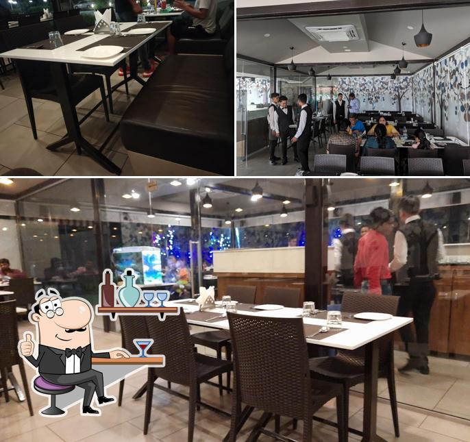 The interior of Swad Sagar Restaurant