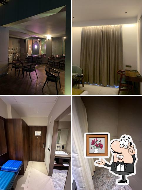 Take a seat at one of the tables at Hotel Bawa Udaipur