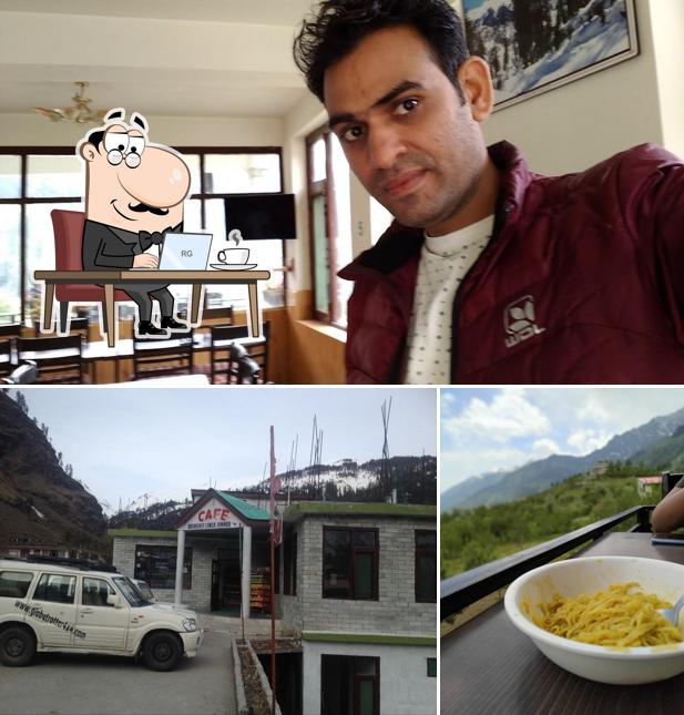 Take a seat at one of the tables at Cafe Chalte Chalte