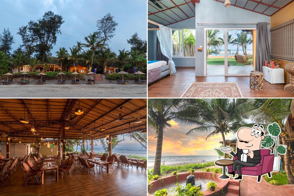 Take a seat at one of the tables at Amadi Beach Front Resort , Goa Best Beach Resort in Goa