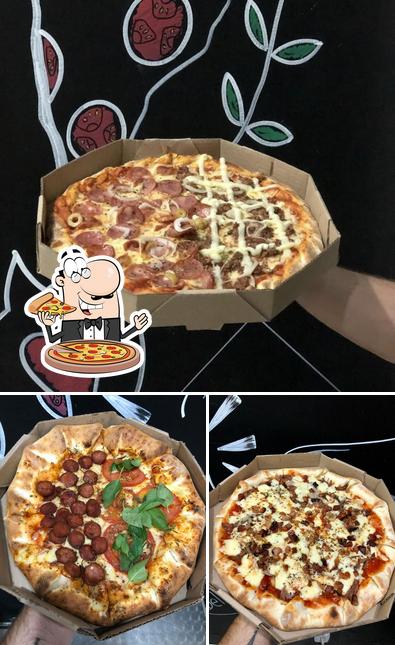 Escolha pizza no Pizza Zone