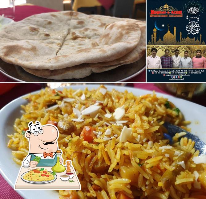 Questa è la foto che mostra la cibo e esterno di Mughal-e-Azam Indian Restaurant - Banquet Hall