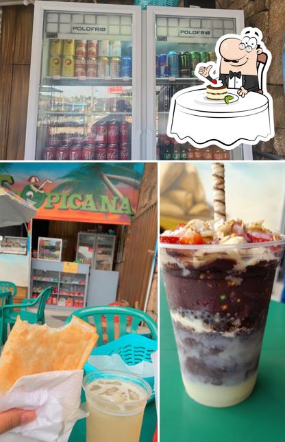 Tiramisù em Tropicana Pastel e Caldo de Cana