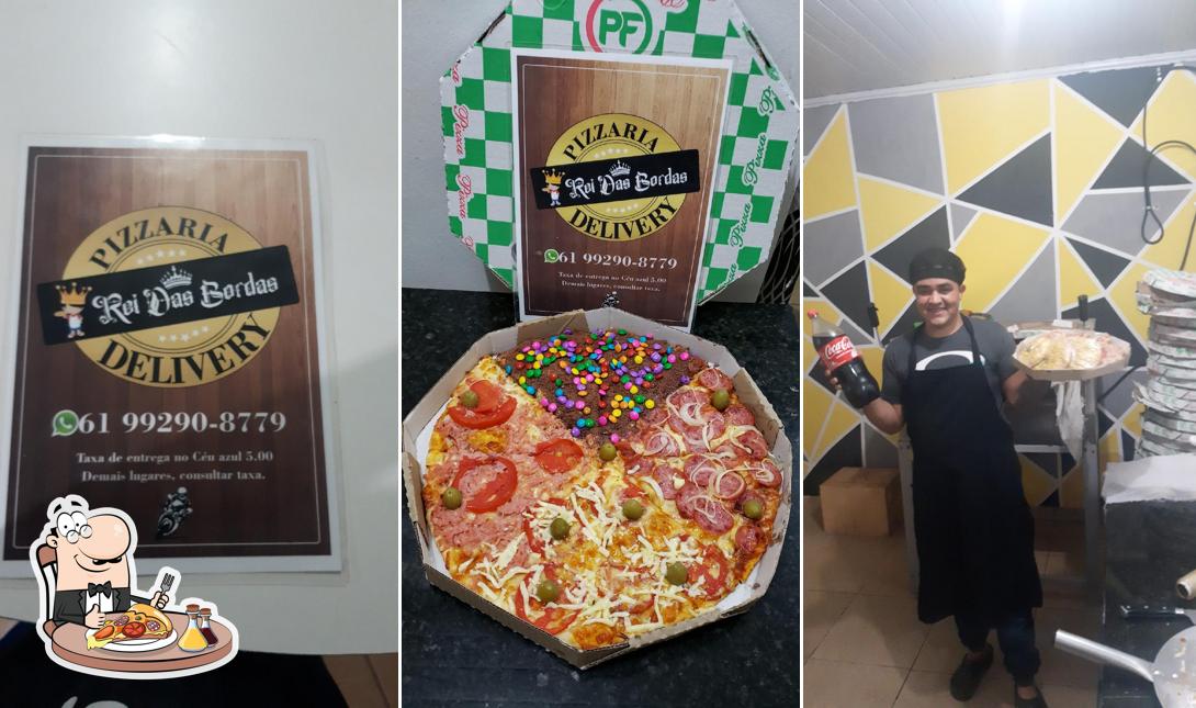 Consiga pizza no Pizzaria Rei Das Bordas