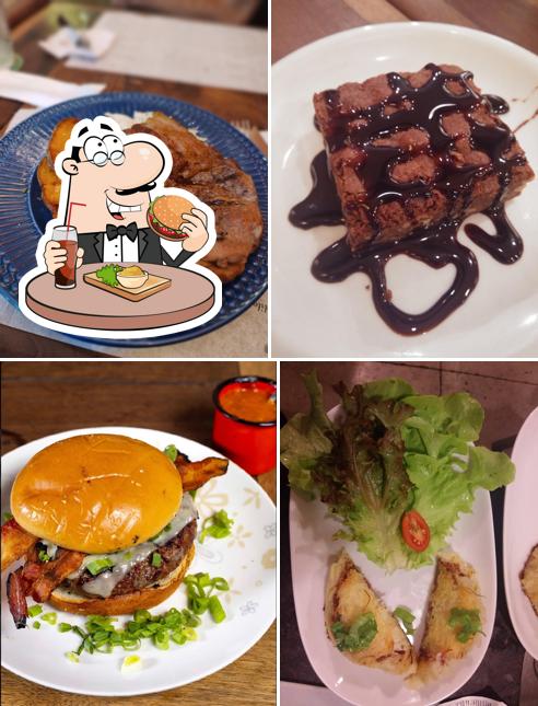 Hambúrguer em Hacienda Café