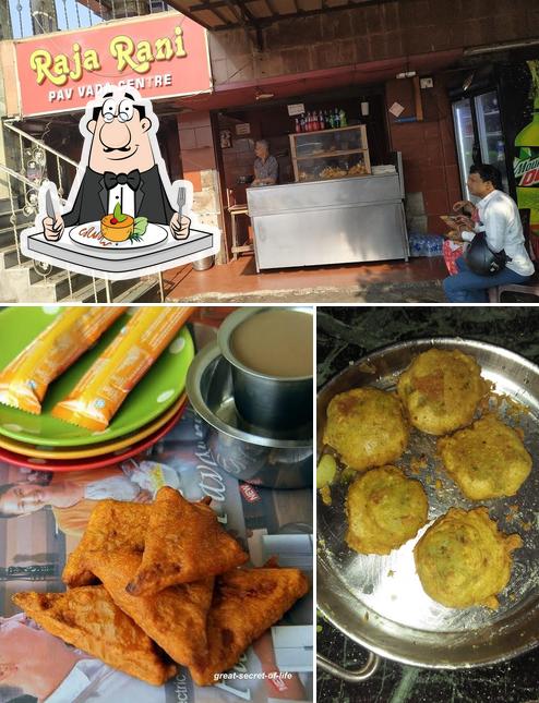 This is the picture showing food and interior at Raja Rani - Vada Pav Center