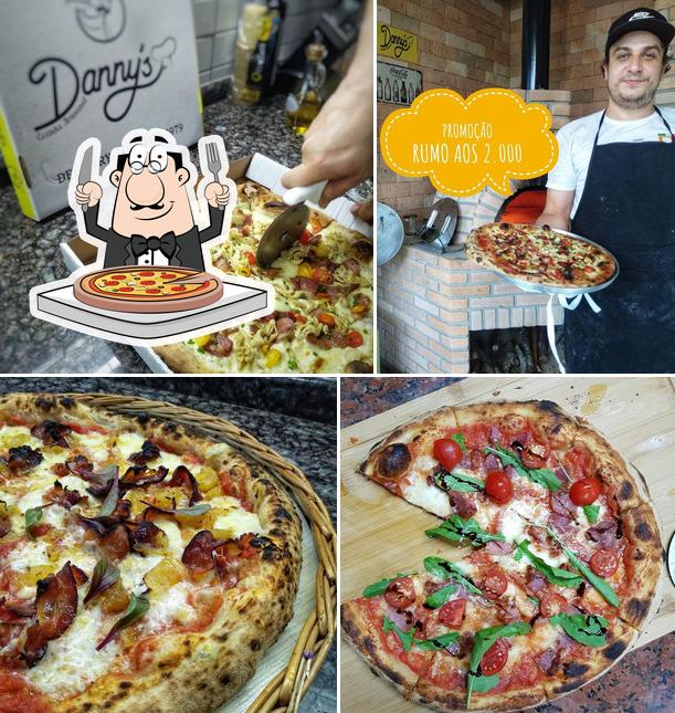 Peça diferentes variedades de pizza