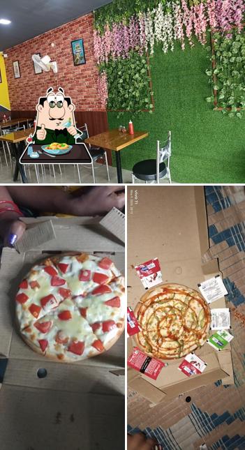 The picture of food and interior at Brother's Pizza