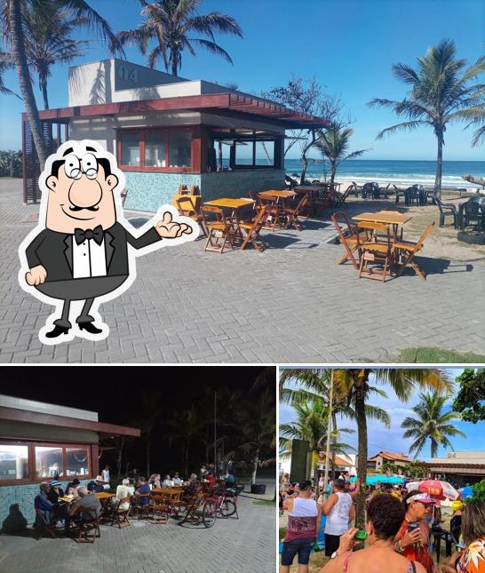 A interior e comida do restaurante