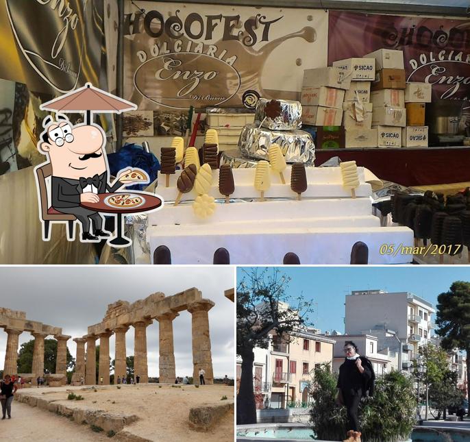 Guarda la immagine che raffigura la esterno e dolce di Alterego Belvedere pizzeria disco bar