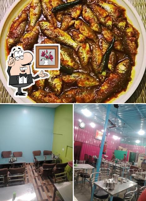 Among various things one can find interior and meat at Zayka Hotel