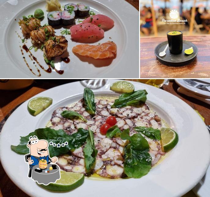 Platos en Paradise Beach, Bar e Restaurante