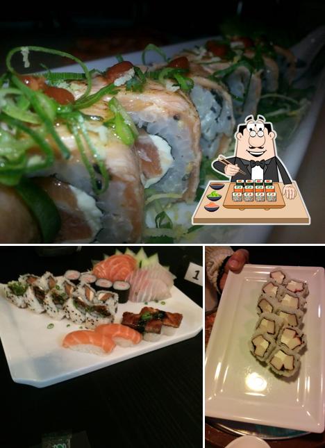 Rolos de sushi são disponibilizados no Kotei - Temakeria e Sushi Bar