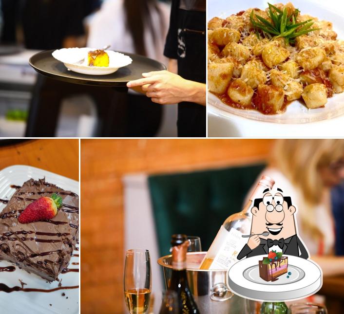 Bolo de chocolate em Parisiense Café e Bistrot