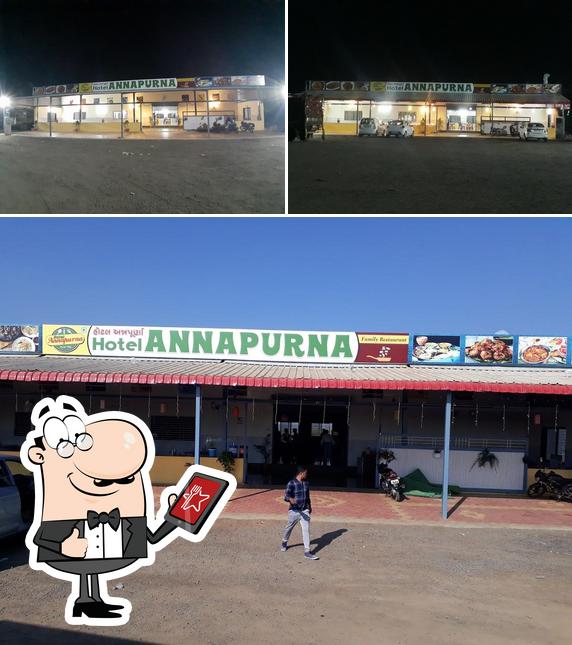 The image of exterior and food at Hotel Annapurna