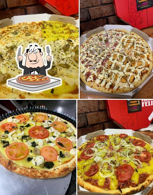 Escolha diferentes variedades de pizza