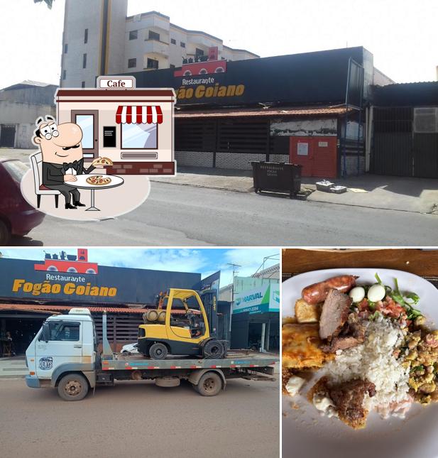Esta é a ilustração apresentando exterior e comida a Restaurante Fogão Goiano - Taguatinga