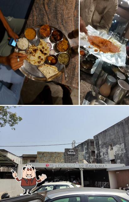 The photo of food and exterior at Patel Nimantran Gujarati hotel