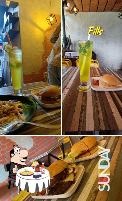 Order a burger at cafe fills