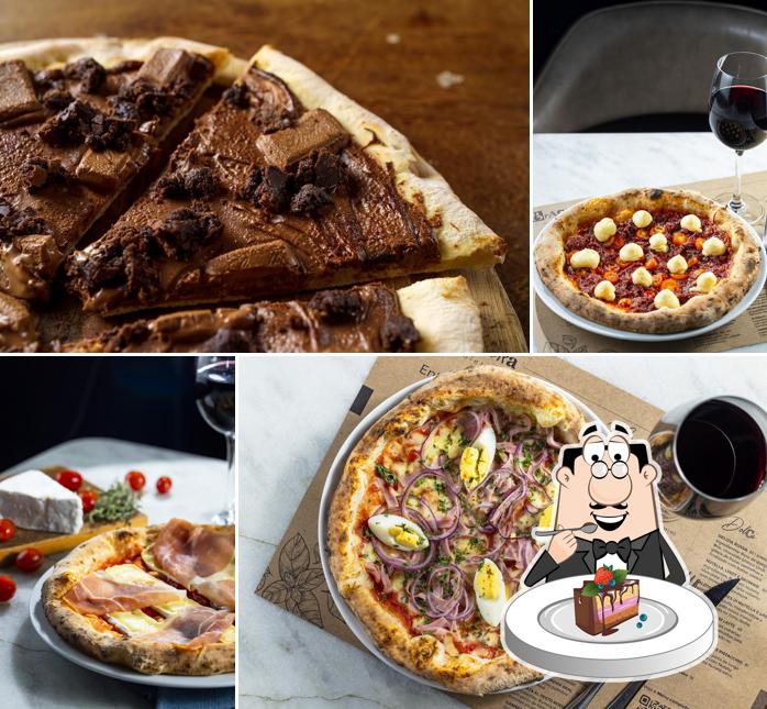 Bolo de chocolate em La Braciera Napoletana