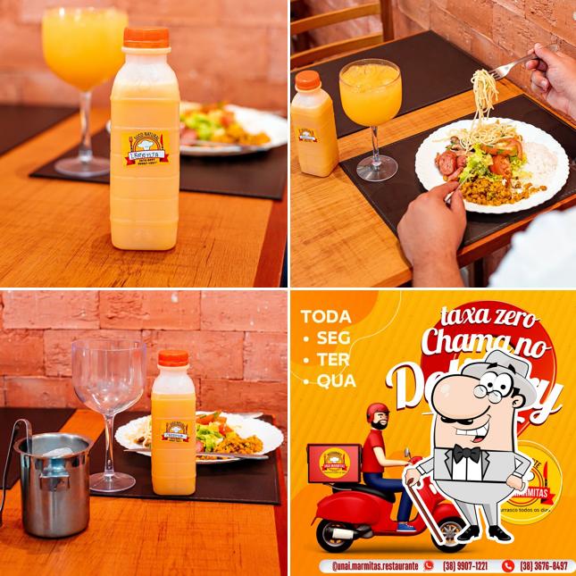 Esta é a ilustração ilustrando exterior e bebida no Restaurante Unaí Marmitas