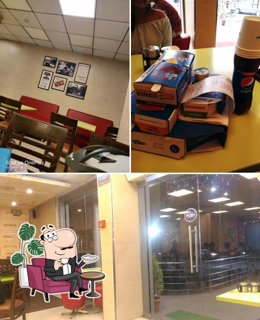 The interior of Domino's Pizza Civil Lines, Chandrapur